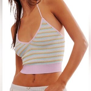 Free People Intimately Out And About Striped Halter Top